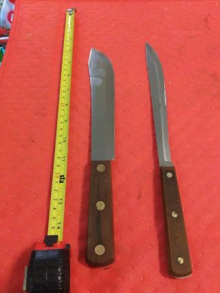 Vtg Cutco 32 Butcher Knife Wood Handle 8” 8 - Inch Blade Full Tang Plus Bonus