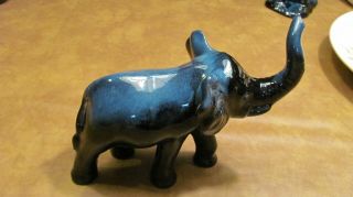 Blue Mountain Pottery Canada Elephant In Blue Glaze Rare And