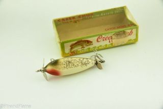 Vintage Creek Chub Spinning Injured Minnow Antique Fishing Lure Jj11