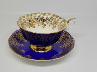 Vintage Royal Albert Blue Empress Series Bone China Cup & Saucer