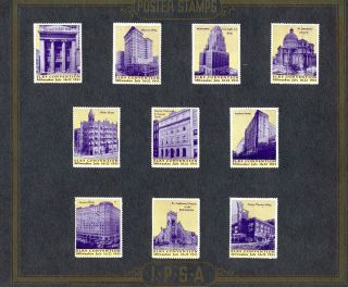 Usa 5 Pages Of Poster Stamps On Old Album Pages Elks Convention Milwaukee 1933