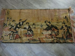 Vintage Small Tapestry Rug Or Wall Hanging 38 " X 20 "