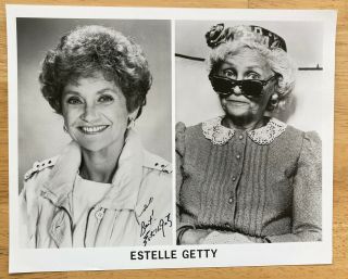 Estelle Getty Signed / Inscribed Photo 8”x10 Sophia Petrillo On The Golden Girls
