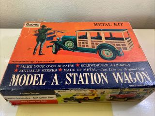 Vintage 1960s - 70s Hubley Model A Station Wagon 4858 Metal Car Model Box Only