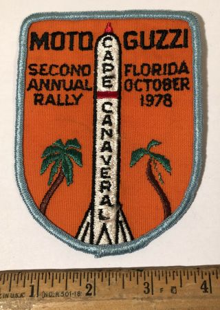 Vintage 1978 Moto Guzzi Motorcycle Patch 2nd Annual Rally Cape Canaveral Rocket
