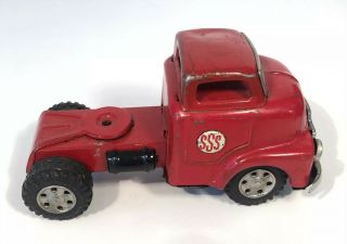 Vintage Sss Tin Friction Tractor Trailer Cab Only Japan 1950’s Gmc