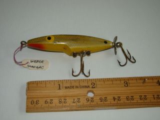 Vintage Weber Shadrac Fishing Lure,  Gold / Yellow Belly 3