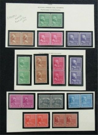 Nystamps Us Stamp Og Nh 839/851 Og Nh/h,  Rare,  All Line Pairs L2x1550