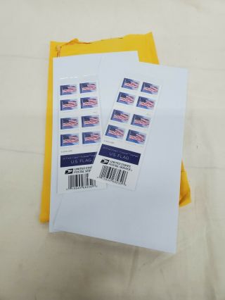 A4.  Usps Us Flag Forever Stamps - 10 Books Of 20 Pieces,  Total 200 Stamps.