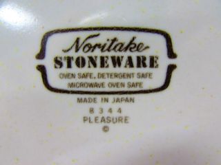 Pleasure by Noritake Coffee Pot Primastone Blue Band & Floral Brown Trim 3