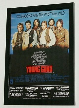 Young Guns Framed A4 1988 Cinema Sheen Film Release Promo Art Poster