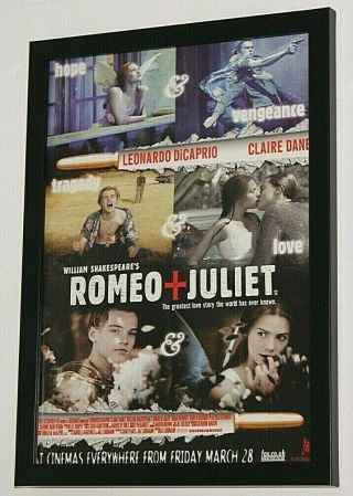 Romeo,  Juliet Framed A4 1996 Cinema Film Release Promo Art Poster