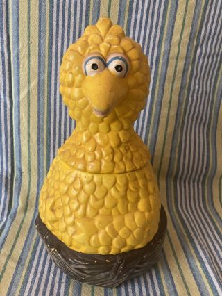 Vintage Big Bird Cookie Jar Ceramic Sesame Street Muppets Inc.  12.  75 " Tall