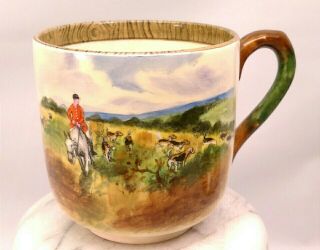 ANTIQUE W.  T.  COPELAND & SONS ENGLAND CUP - ART BY LIONEL EDWARDS ENGLISH FOX HUNT 2