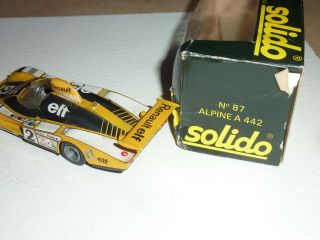Vintage SOLIDO 87 ALPINE A 442 SPORTS Boxed 1:43 Scale Made in FRANCE 3