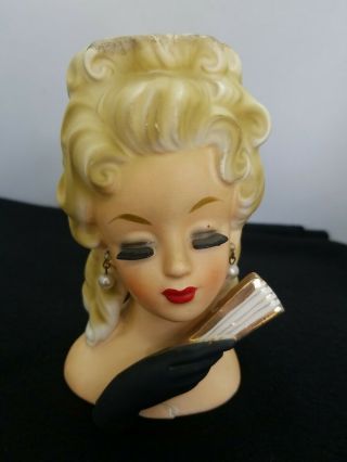 Vintage 1964 Lady Head Vase Inaroc 5 1/2” Inches E1610 See All Pictures