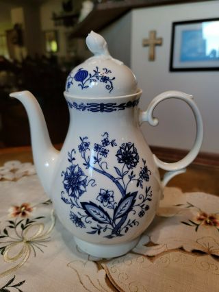 Vintage Blue Danube Onion Coffee Tea Pot Dresden Classic Leftmann Weiden