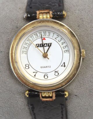 Vintage Fiat Quartz Black Leather Strap Wristwatch Spares/repairs - W20