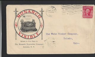 Syracuse,  York,  1904 Illust Advt Cover.  The Monarch Typewriter Company.