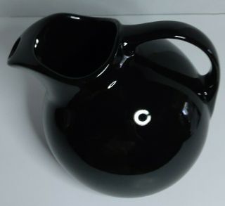 Hall Ball Pitcher With Ice Lip Black Large Vintage 633