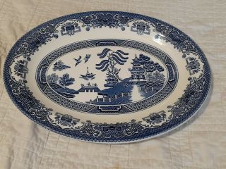 Churchill Blue Willow Small Serving Platter 11 - 1/4 ".  Made In England Rare