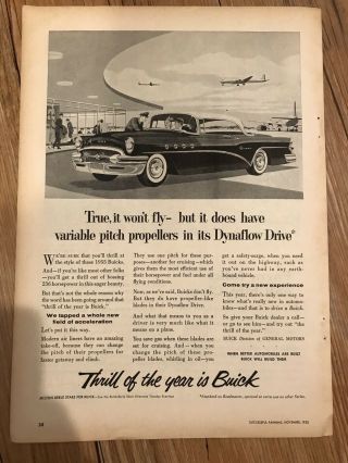 1955 Buick Car Ad Vintage Antique Car Advertising