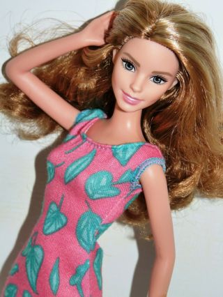 Barbie Fashionistas 8 Doll In Leaf Print Dress