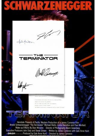 The Terminator Movie Poster And Autograph Signed Print