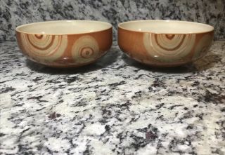 Denby Fire Chilli (retired) Soup/cereal Bowls Set Of 2 Crafted In England