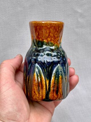 Antique Brush Mccoy Art Pottery Vase Amaryllis Majolica Glaze