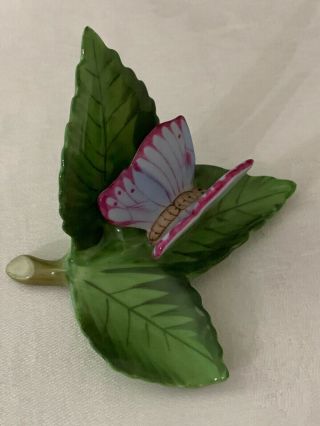 Herend Butterfly Place Card Holder Handpainted