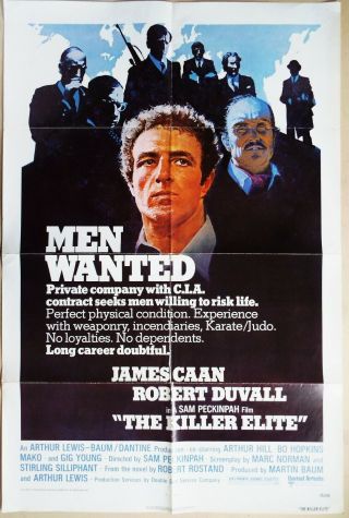 The Killer Elite 1975 James Caan Sam Peckinpah Robert Duvall Us Poster