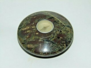 Sweet Little Unusual Vintage Cornish Serpentine Stone Compass Desk Paperweight