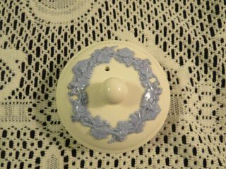 Wedgwood Embossed Queensware Blue on Cream Teapot or Coffee Pot Lid ONLY 3