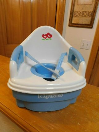 American Girl Doll Bitty Baby Twin Musical Potty Training Chair Vgu White & Blue