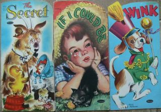 3 Vintage Whitman Books The Secret,  Wink,  If I Could Be (soft Covers)