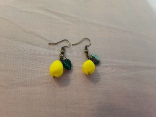 Vintage Style Rockabilly Lemon Fruit Earrings