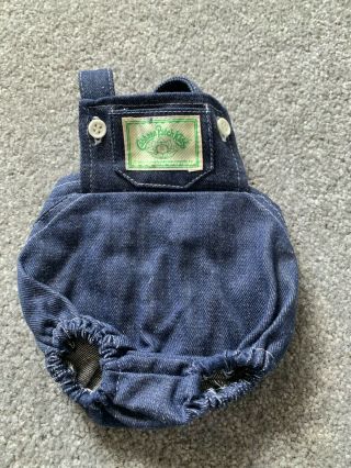 Vintage Cabbage Patch Kids Clothing - Denim Overalls Romper (preemie Size)