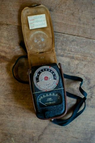 General Electric Universal Exposure Meter W/ Case Vintage Antique