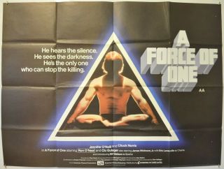 A Force Of One (1979) Cinema Quad Movie Poster - Chuck Norris,  Jennifer O 