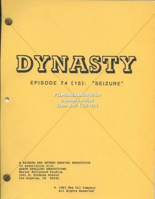Joan Collins - John James - Vintage Dynasty Script Seizure 1983 & Photo