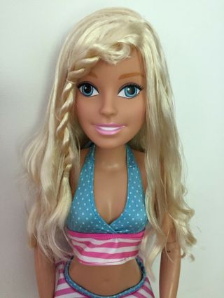 Blonde Barbie Doll in Bikini 2016 Just Play Mattel My Size Best Friend 28 