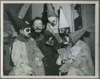 Vintage Ringling Circus Clown Photograph Emmett Kelly Weary Willie C.  1949