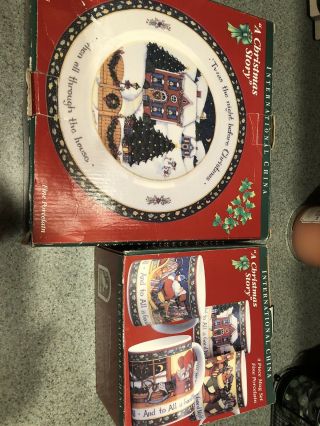 International China A Christmas Story Dinner Plate Set W/ Coffee Mugs Missing 1