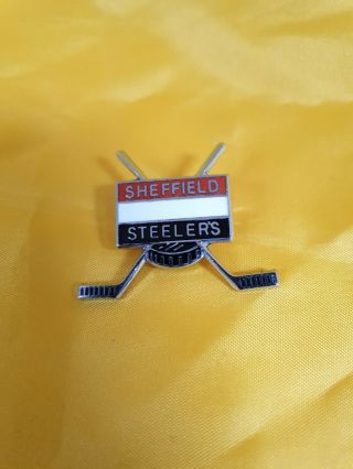 Vintage Sheffield Steelers Ice Hockey Enamel Badge By W Reeves & Co Circa 1990