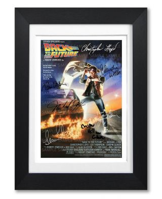Back To The Future Movie Cast Signed Poster Print Photo Autograph Gift Film