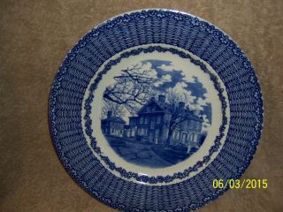 W.  Adams Mazara Blue Transferware 9 3/4 " Plate " Chew House " Germantown