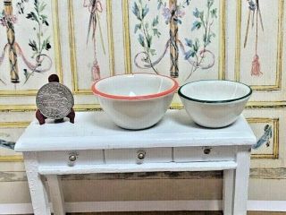 Vintage German Porcelain Hand Painted Nesting Mixing Bowls Dollhouse 1:12