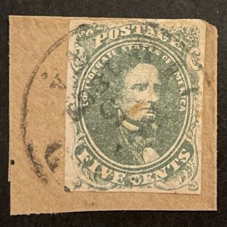 Tdstamps: Us Confederate States Csa Stamps Scott 1 On - Piece