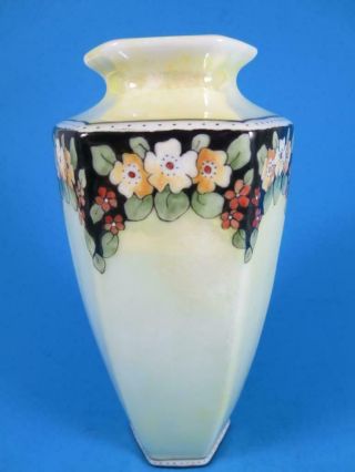 Antique Prov Saxe Es Germany Yellow Luster 5 " Bud Vase (900 - 205)